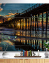 Oceanside Pier at Evening - Landscape Photography Print on Natural Pine Wood