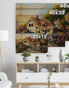 Fairy House Oil Painting - Landscape Print on Natural Pine Wood
