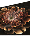 Brown Fractal Flower - Modern Floral Print on Natural Pine Wood