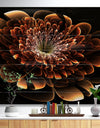 Brown Fractal Flower - Modern Floral Print on Natural Pine Wood