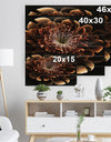 Brown Fractal Flower - Modern Floral Print on Natural Pine Wood
