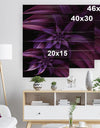 Fractal Flower Purple - Floral Art Print on Natural Pine Wood