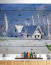 Orlicke Hory Cottage in Winter - Landscape Photography Print on Natural Pine Wood