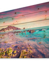 Giallonardo Beach Colorful Sunset - Seashore Photo Print on Natural Pine Wood