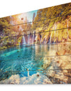 Turquoise Water and Sunny Beams - Landscape Photography Print on Natural Pine Wood