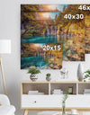 Turquoise Water and Sunny Beams - Landscape Photography Print on Natural Pine Wood