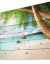 Praslin Island Seychelles Beach - Seashore Photo Print on Natural Pine Wood