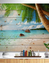 Praslin Island Seychelles Beach - Seashore Photo Print on Natural Pine Wood