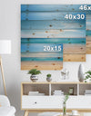 Wide Blue Sky Over Beach - Seashore Photo Print on Natural Pine Wood