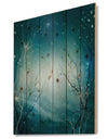 Blue Winter Fantasy Forest - Landscape Photo Print on Natural Pine Wood