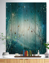 Blue Winter Fantasy Forest - Landscape Photo Print on Natural Pine Wood