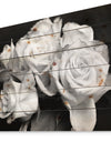 Bunch of Roses Black and White - Floral Art Print on Natural Pine Wood