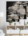 Bunch of Roses Black and White - Floral Art Print on Natural Pine Wood
