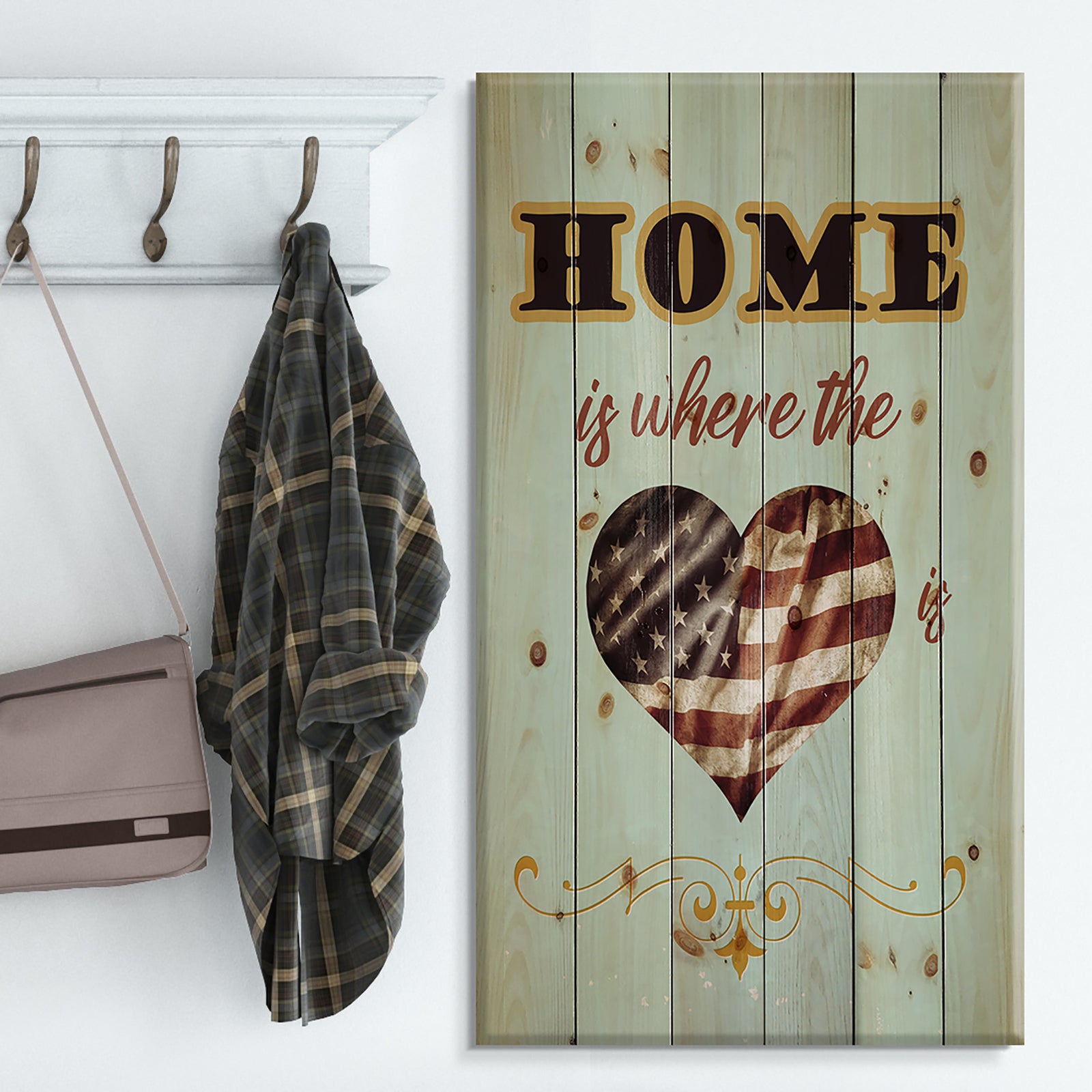 Home is where the love is - Textual Entrance Art on Wood Wall Art