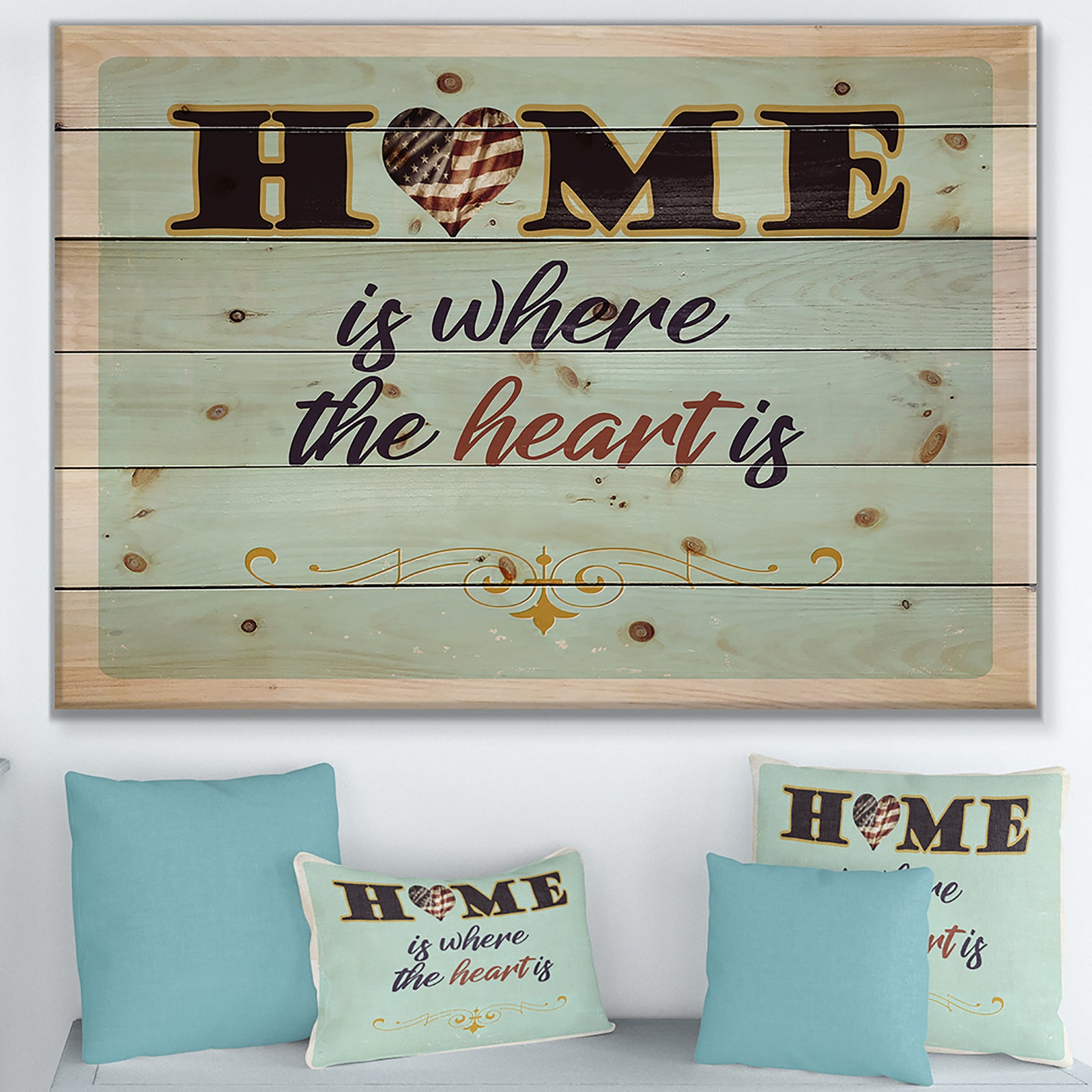 Home is where the heart is - Textual Entrance Art on Wood Wall Art