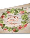 Home Sweet Home Floral - Textual Entrance Art on Wood Wall Art