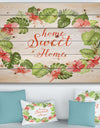 Home Sweet Home Floral - Textual Entrance Art on Wood Wall Art