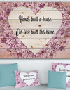 Hands built a house. Purple Heart - Textual Entrance Art on Wood Wall Art