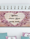 Home where Love never ends. Purple Heart - Textual Entrance Art on Wood Wall Art