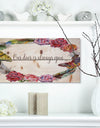 Our door is always open. Floral - Textual Entrance Art on Wood Wall Art