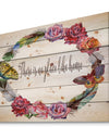 There is no place like home. Floral - Textual Entrance Art on Wood Wall Art