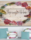 There is no place like home. Floral - Textual Entrance Art on Wood Wall Art