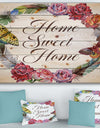 Home Sweet Home Butterfly Floral Wreath - Textual Entrance Art on Wood Wall Art