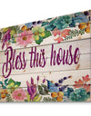 Bless this home. Floral - Textual Entrance Art on Wood Wall Art