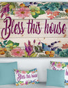 Bless this home. Floral - Textual Entrance Art on Wood Wall Art