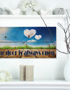 our door is always open. Blue sky - Textual Entrance Art on Wood Wall Art