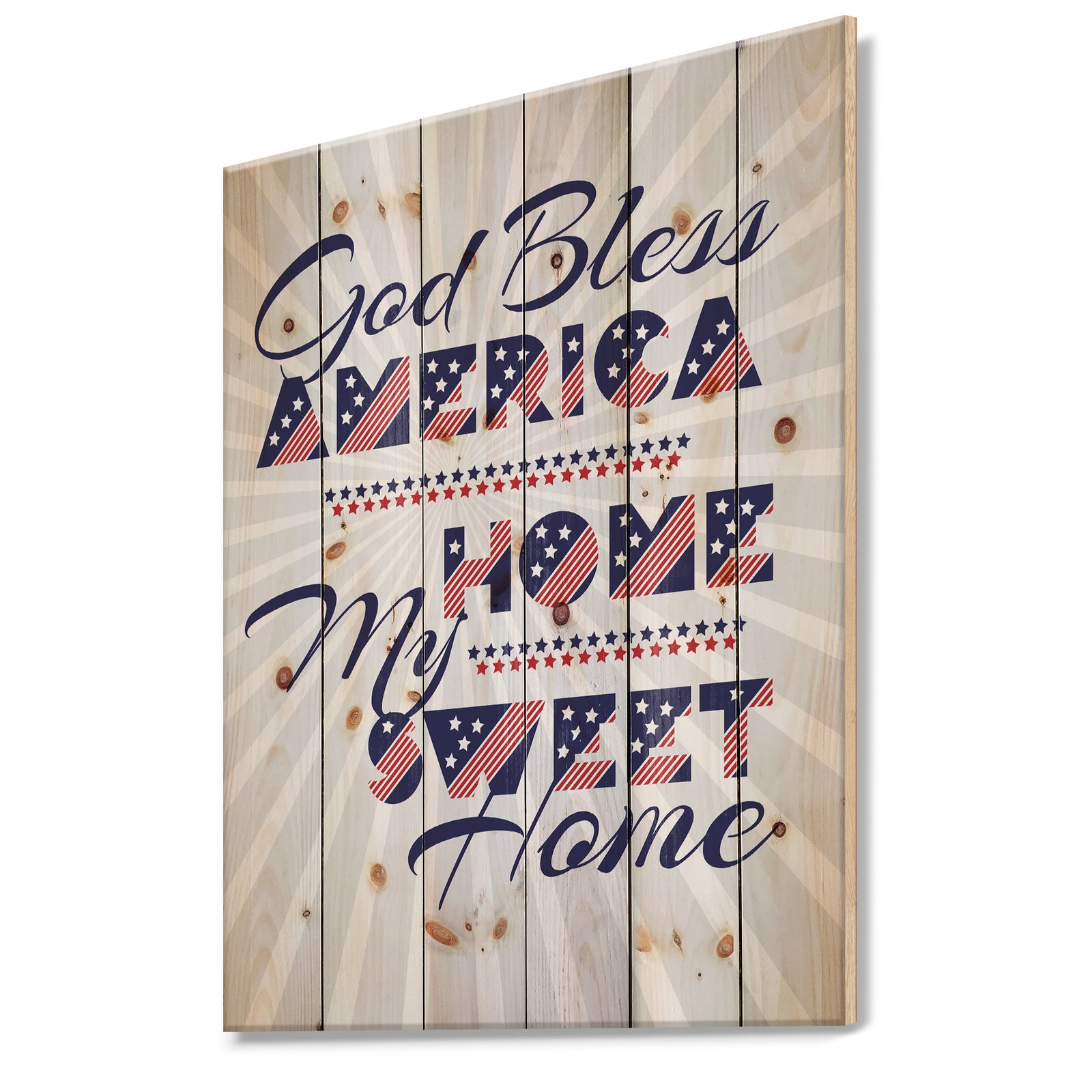 Good Bless America. My Home Sweet Home - Textual Entrance Art on Wood Wall Art