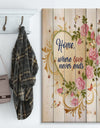 Home where Love never ends. Flower Heart - Textual Entrance Art on Wood Wall Art