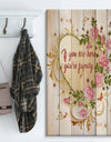 Home where Love never ends. Pink Roses - Textual Entrance Art on Wood Wall Art