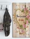 Our door is always open. Floral heart - Textual Entrance Art on Wood Wall Art