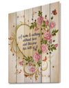 A home is nothing without love. Heart of gold and roses - Textual Entrance Art on Wood Wall Art