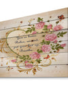A home is nothing without love. Heart of gold and roses - Textual Entrance Art on Wood Wall Art