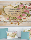 A home is nothing without love. Heart of gold and roses - Textual Entrance Art on Wood Wall Art