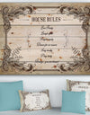 House Rules. Vintage Frame - Textual Entrance Art on Wood Wall Art