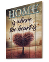 Home is where the heart is. Pink Heart Tree - Textual Entrance Art on Wood Wall Art
