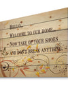 Welcome to our home. Orange vines - Textual Entrance Art on Wood Wall Art