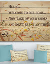 Welcome to our home. Orange vines - Textual Entrance Art on Wood Wall Art