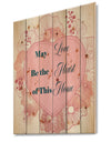 May love be the heart of this Home. Pink heart - Textual Entrance Art on Wood Wall Art