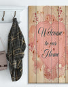 Welcome to our home. Floral heart - Textual Entrance Art on Wood Wall Art