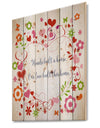 Hands built a house. Floral heart - Textual Entrance Art on Wood Wall Art