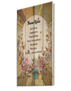 House Rules. Vintage Flowers - Textual Entrance Art on Wood Wall Art