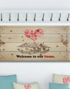 Welcome to our home. Vintage drawing - Textual Entrance Art on Wood Wall Art