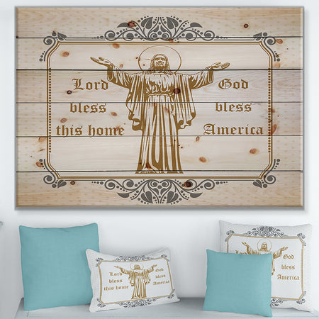 Lord Bless this house. Lord Bless America - Textual Entrance Art on Wood Wall Art