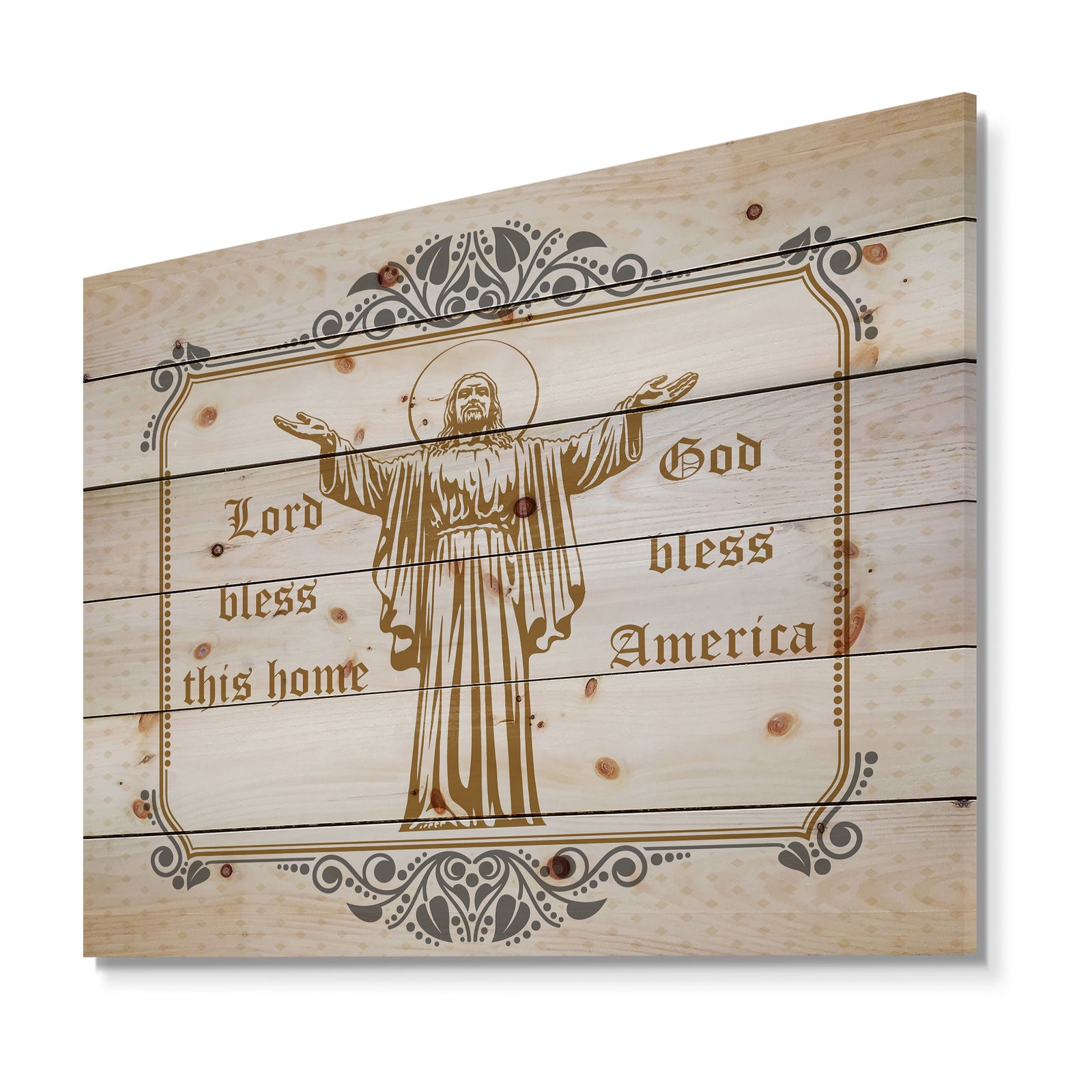 Lord Bless this house. Lord Bless America - Textual Entrance Art on Wood Wall Art