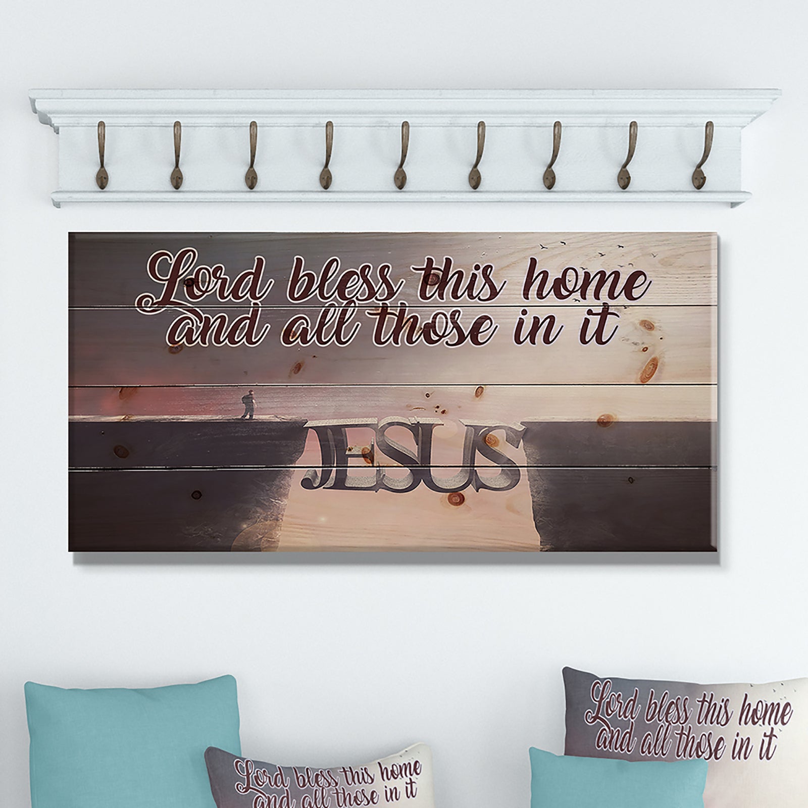 Lord Bless this house and all those in it. Jesus - Textual Entrance Art on Wood Wall Art