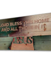 Lord Bless this house and all those in it. Vintage Jesus - Textual Entrance Art on Wood Wall Art